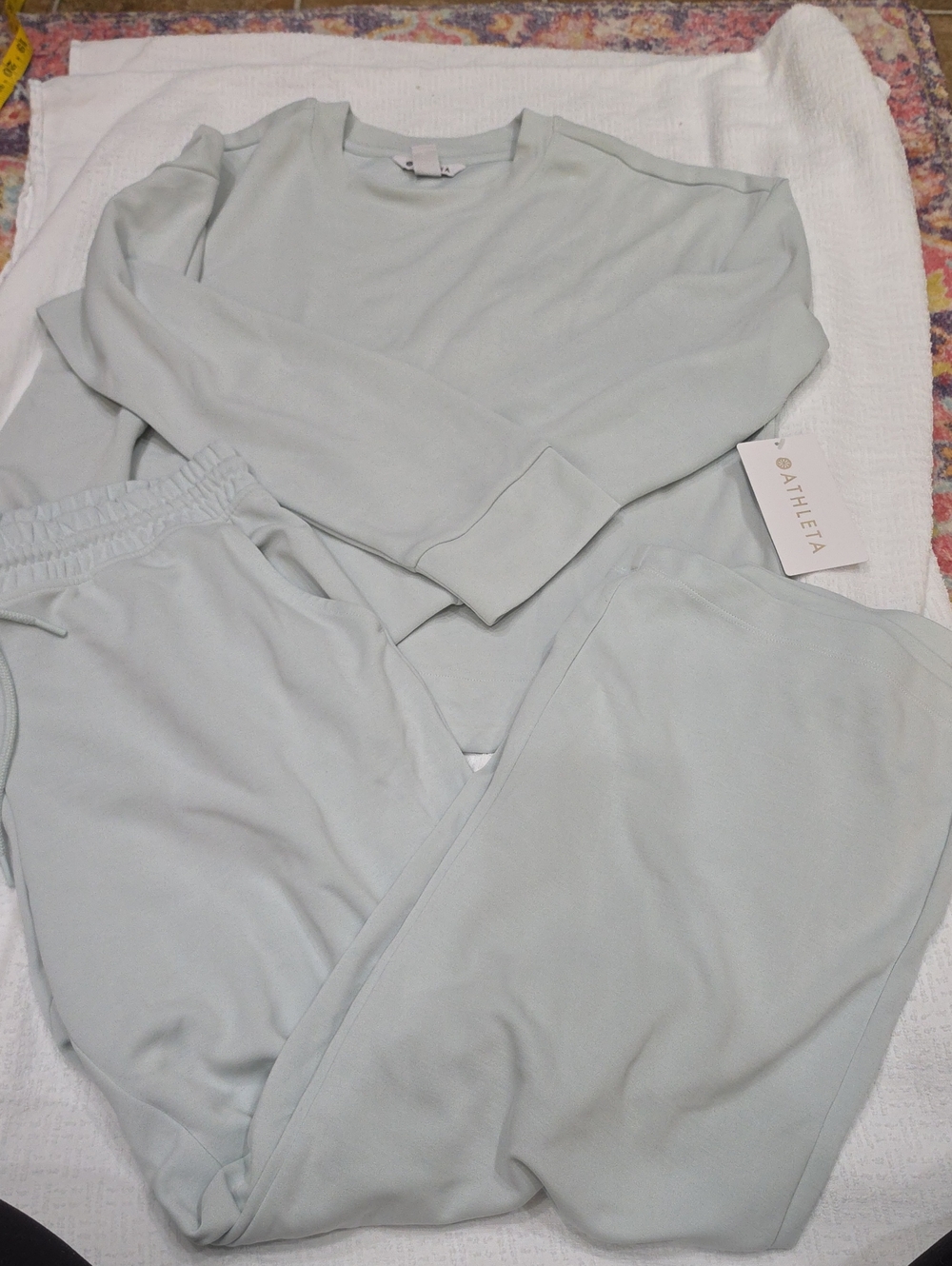 NWT Athleta Seasoft Crewneck Sweatshirt And Wide Leg Pants